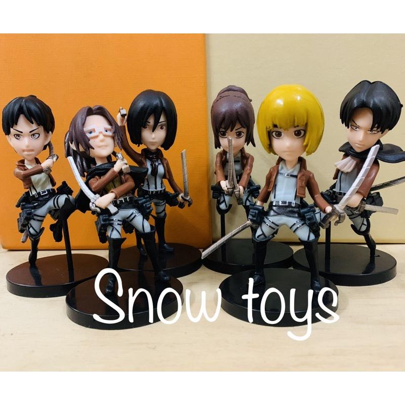 Mô hình Attack On Titan - AOT - Đại chiến Titan - 6 nhân vật Eren Mikasa Armin Hange Sasha Levi - Cao 9~10cm