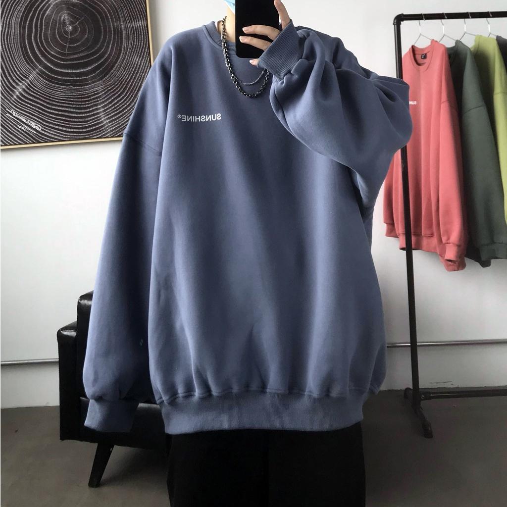 Áo Sweater Đen Cổ Tròn Dáng Rộng Thời Trang Xuân Thu Cho Nam