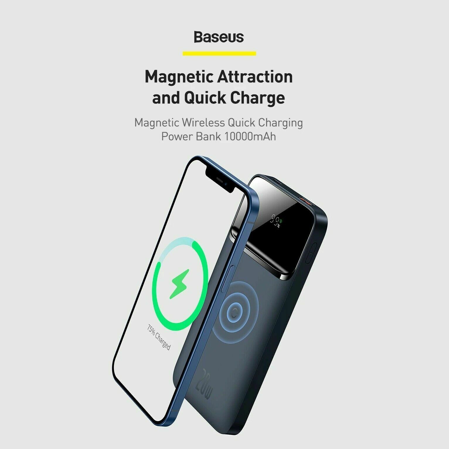 [Mẫu mới 2021]Pin dự phòng sạc không dây tích hợp nam châm Baseus Magnetic Wireless Quick Charging Power Bank