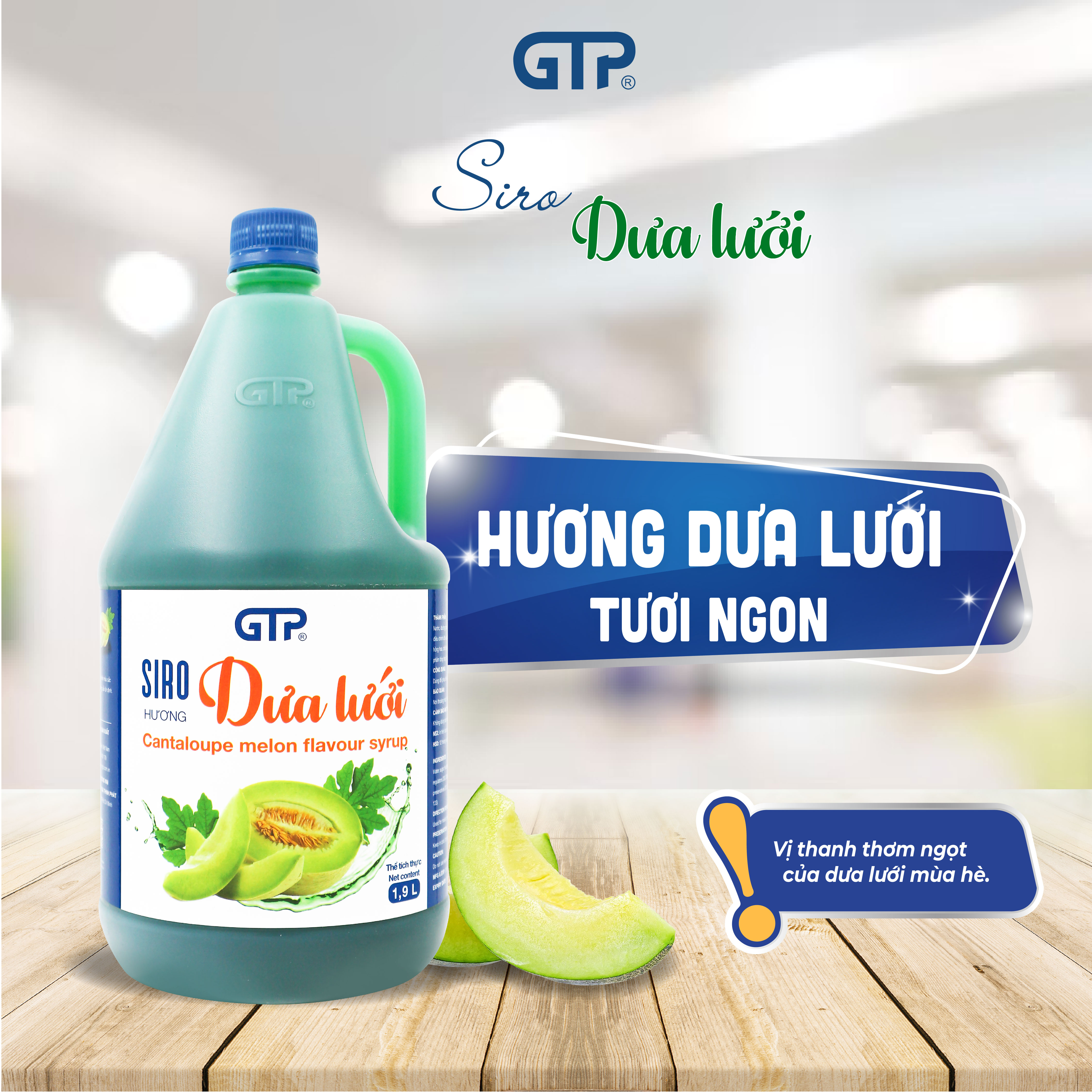 Siro Dưa lưới GTP - Chuyên dùng với nhiều đồ uống: Trà sữa, Trà trái cây, Cocktail, Mocktail… 