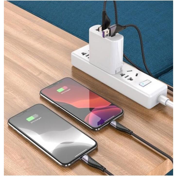 Cáp Sạc Nhanh 2in1 Hoco U95 usb Type-C  PD 20W - Hàng chính hãng