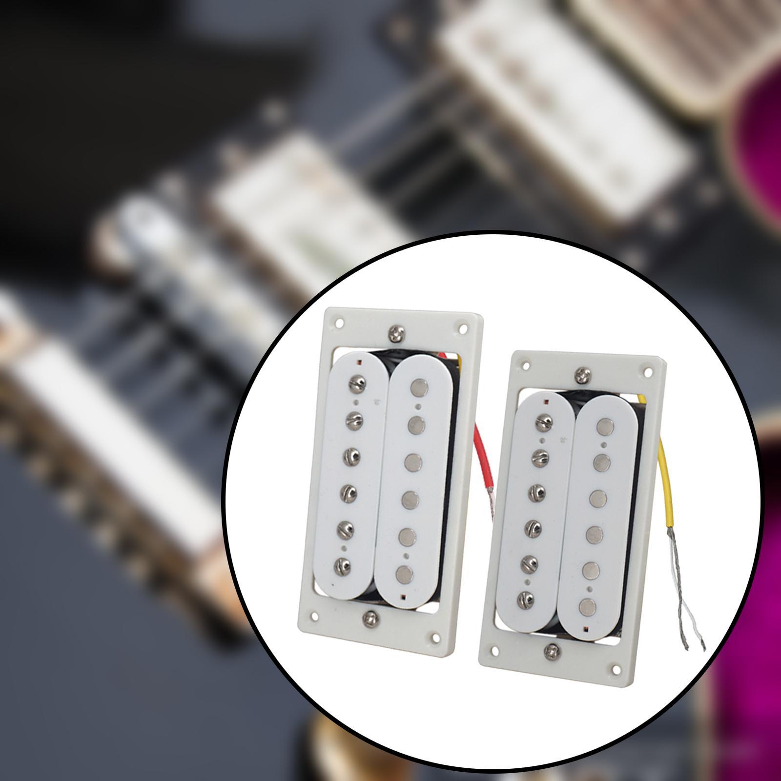 Tone Pickups Set, Humbucker Double Coil Neck Pickup and Bridge Pickup Replacement Parts for Standard Humbucker Electric Guitar