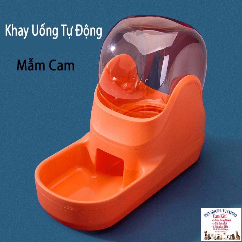 Khay ăn tự động Khay uống tự động cho Chó Mèo dung tích 3.8L Thiết kế hình phi thuyền Chất liệu nhựa cao cấp Tiện dụng