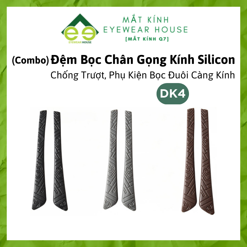 Đệm Bọc Chân Gọng Kính Silicon Chống Trượt, Phụ Kiện Bọc Đuôi Càng Kính DK4