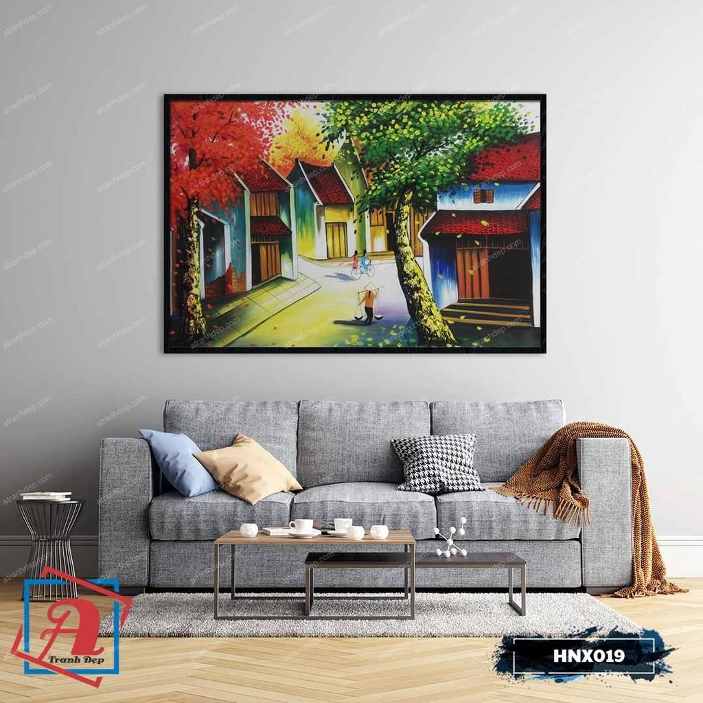 Tranh treo tường in lụa phong cảnh Hà Nội - HNX019