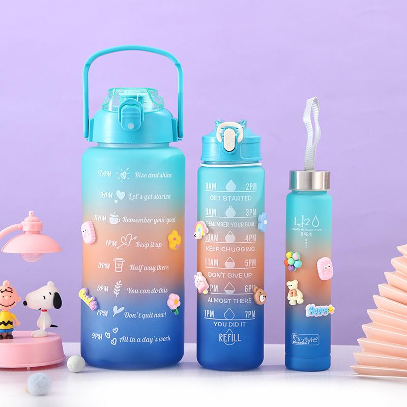 Set 3 Bình Nước Thể Thao Nhắc Nhở Uống Theo Giờ Siêu HOT