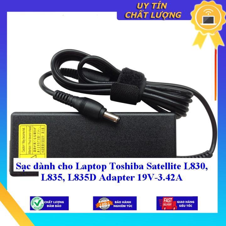 Sạc dùng cho Laptop Toshiba Satellite L830 L835 L835D Adapter 19V-3.42A - Hàng Nhập Khẩu New Seal