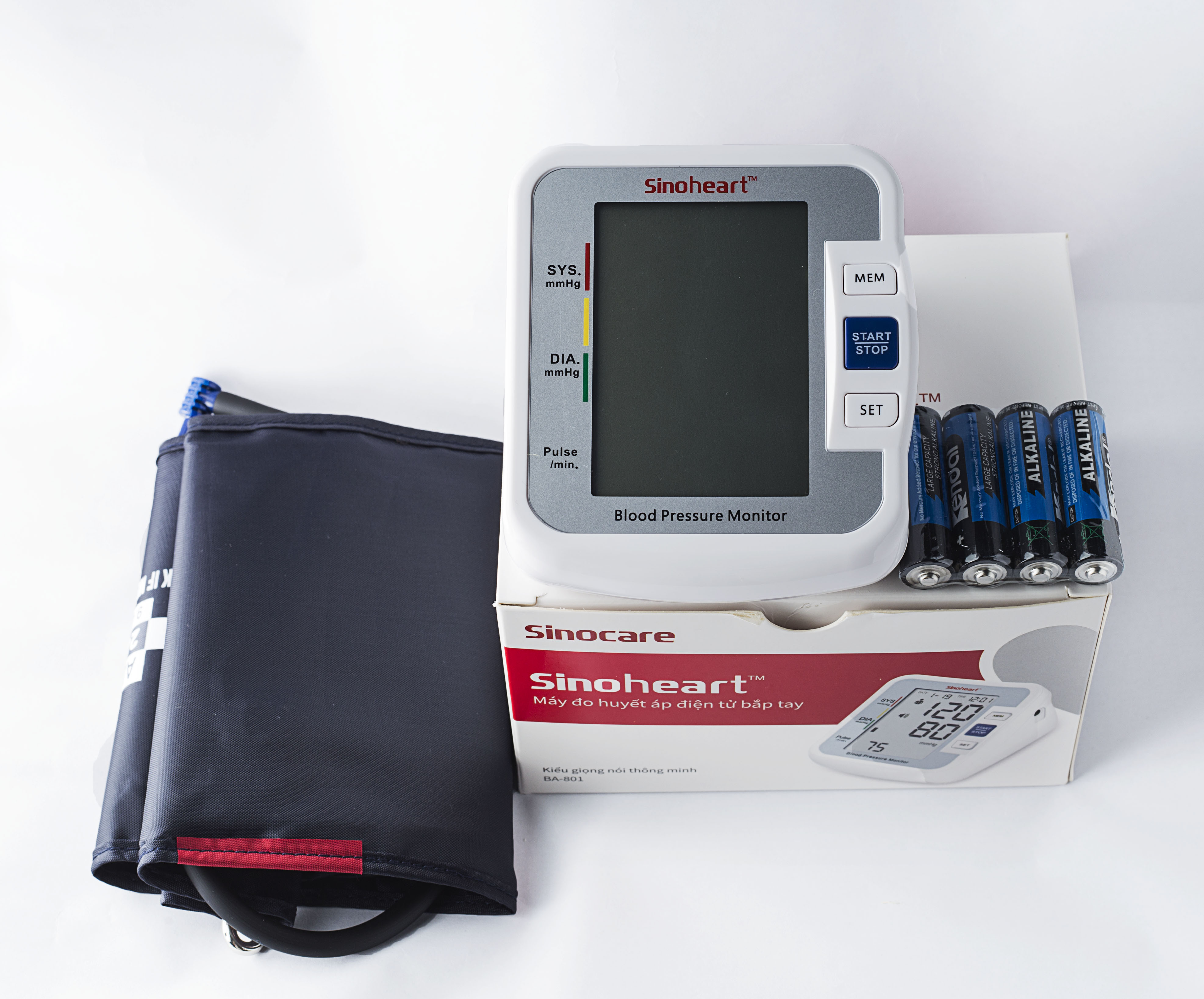 Máy đo huyết áp điện tử bắp tay Sinoheart BA-801 Đức + Tặng bộ đổi nguồn ( Adapter )
