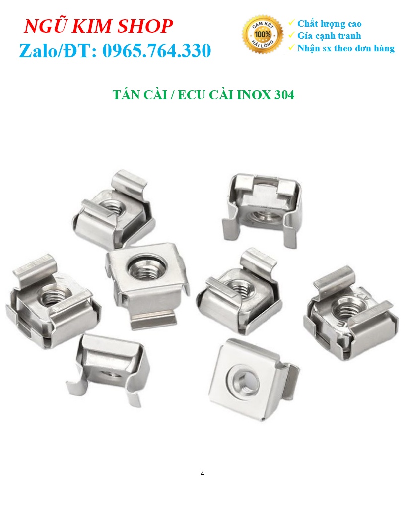 TÁN CÀI _ ECU CÀI M5, M6, M8 INOX 304