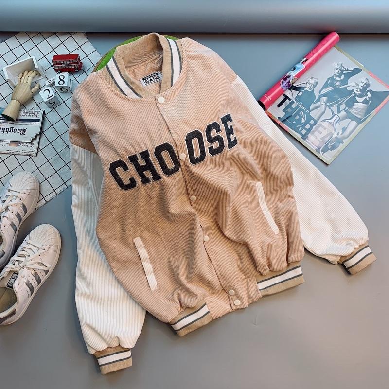 Áo Khoác Unisex Nhung Tăm QC May 2 Lớp_Thêu Chữ CHOOSE Siêu Hot_Chất Dày Mịn Cao Cấp_Freesize 42-78Kg Nam/Nữ Mang Cặp Ok