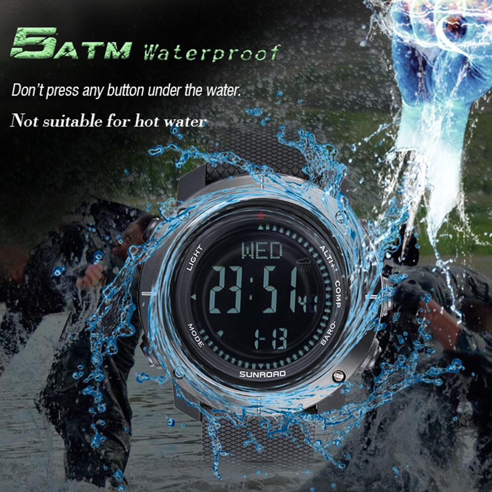 Đồng hồ thể thao kỹ thuật số đa chức năng kệt hợp la bàn , đo độ cao thời tiết Chống nước 5ATM