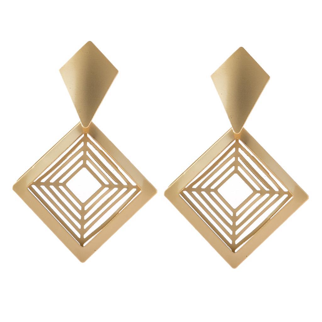 Ladies Alloy Dangle Earrings Chunky Drop Earrings Wedding Jewelry Golden