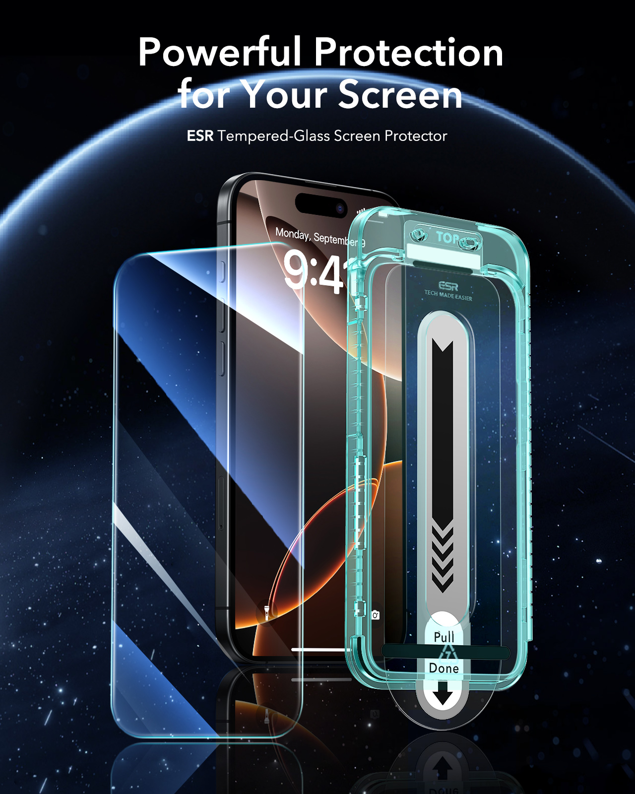 Kính Cường Lực ESR cho iPhone 16 / iPhone 16 Plus / iPhone 16 Pro / iPhone 16 Pro Max ESR Tempered-Glass Screen Protector - Hàng Chính Hãng