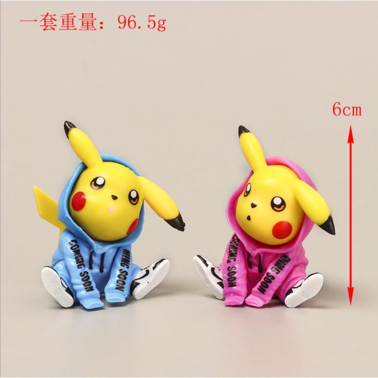 Mô hình Pikachu mặc áo Hoodie dễ thương cho các bạn trang trí tiểu cảnh, móc khóa, DIY