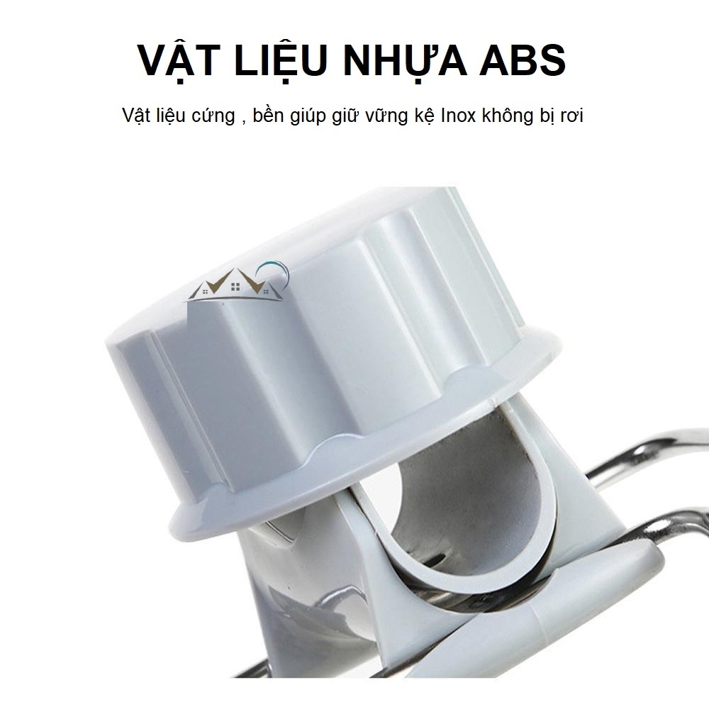 Kệ Inox gắn vào vòi nước rửa chén hoặc gắn vào vòi phòng tắm ( TẶNG MÓC KHÓA GỖ)