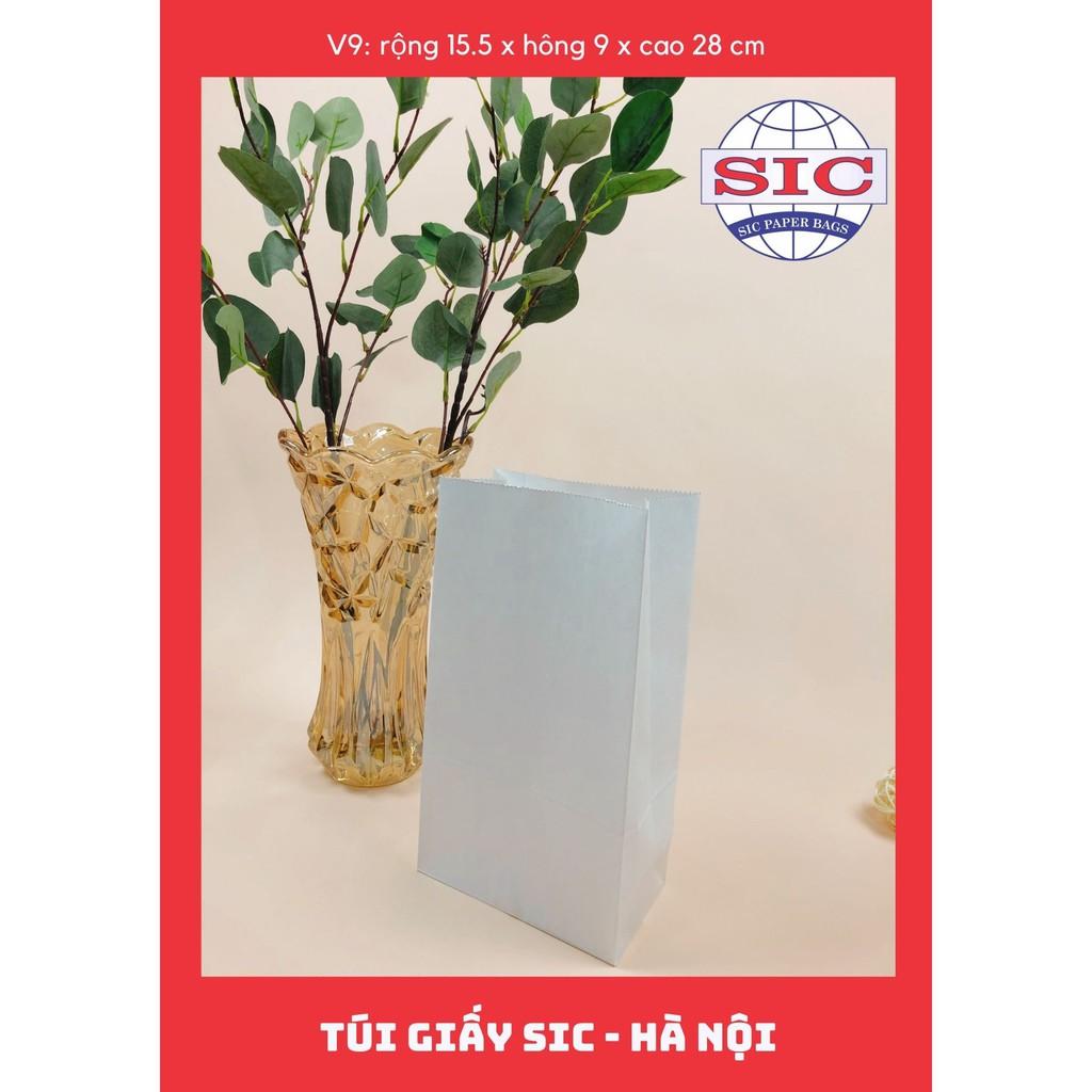 100 CHIẾC TÚI GIẤY KRAFT V9: 15.5x9x28 KHÔNG QUAI ( ẢNH THẬT)