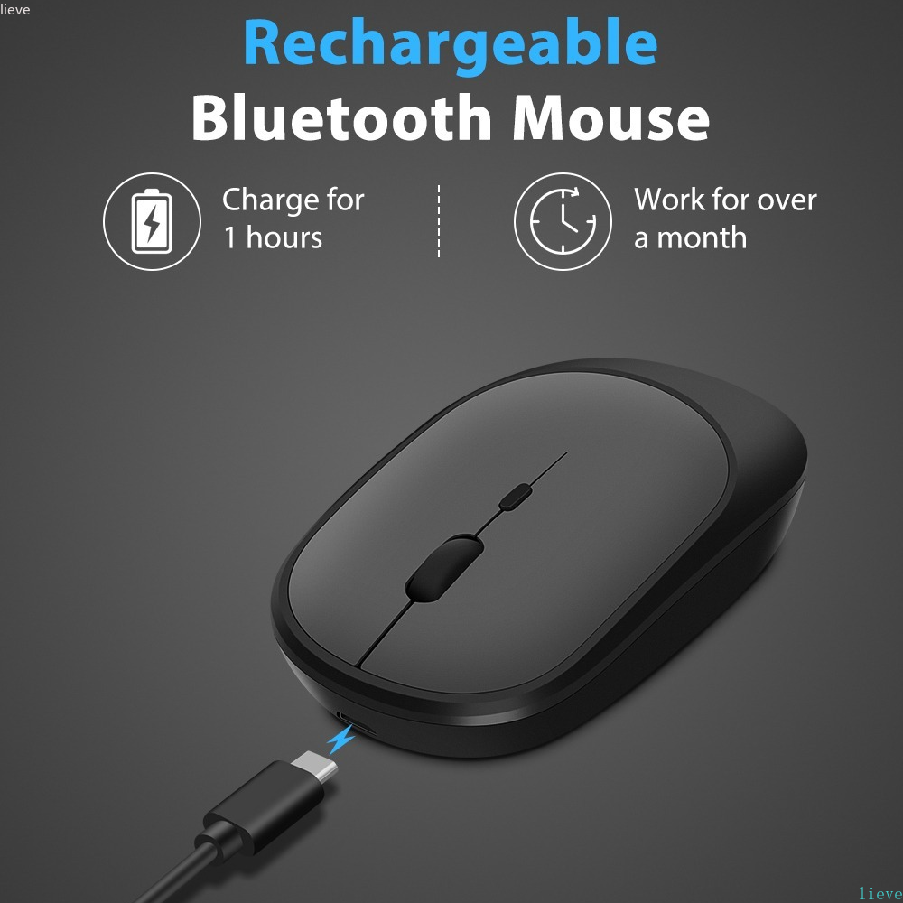 Chuột Bluetooth Không Dây Cho MacBook PC iPad Máy Tính Sạc Kép Chế Độ Bluetooth + USB Mous,Ergonomic Silent Chuột Không Dây