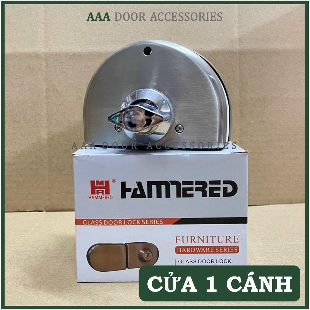 Khoá bán nguyệt cửa lùa kính cường lực HAMMERED 828-03SS INOX mờ