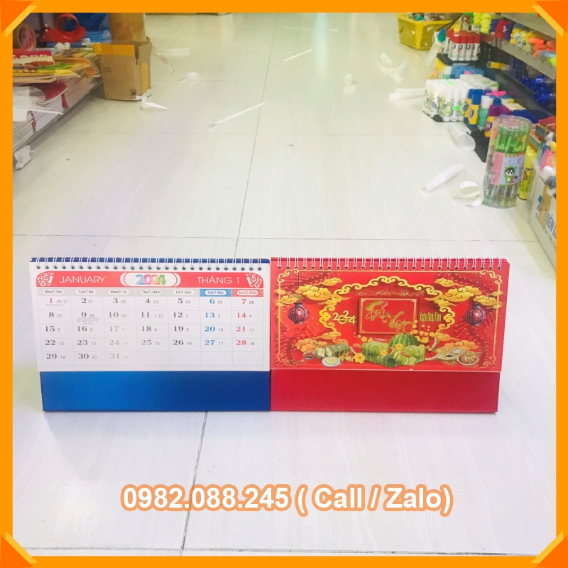 Lịch 2024 Để Bàn Lò Xo Cứng , Lịch Ghi Chú Ngày Tháng Năm Màu Sắc Cao Cấp Dễ Thương