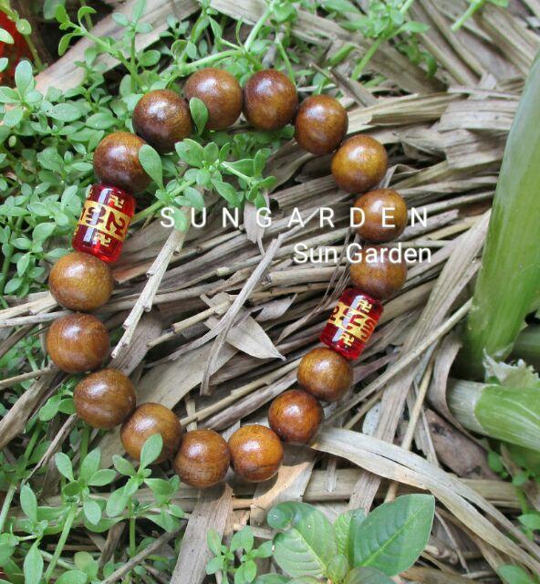 Vòng tay dâu tằm mix hạt khắc chú đỏ trừ tà Unisex