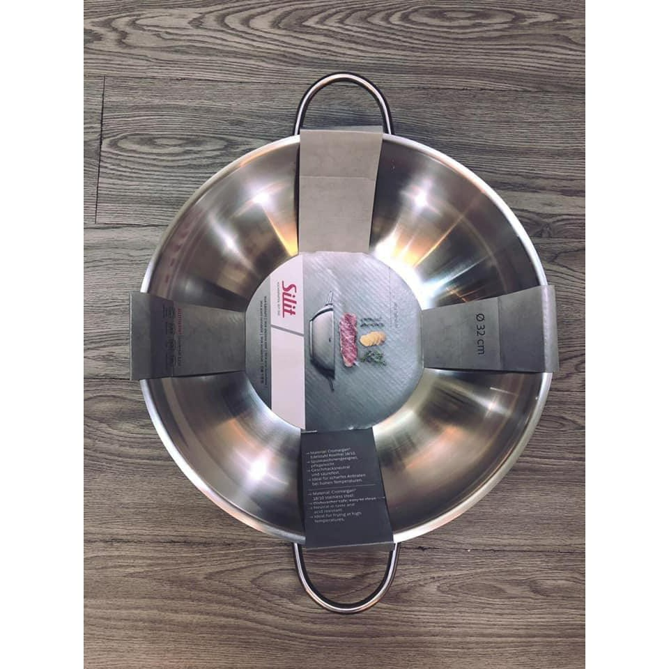 Chảo Sâu Lòng SILIT WOK 32cm, Chảo Xào Đức, Thiết Kế Tiện Lợi, Hiện Đại, Chất Liệu Thép Không Gỉ, Nhập Khẩu Đức, Hàng Chính Hãng