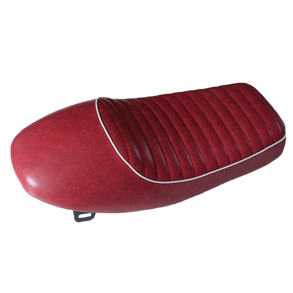 Cafe Racer Retro Motorcycle Vintage  Seat Styling Universal Fits- Red