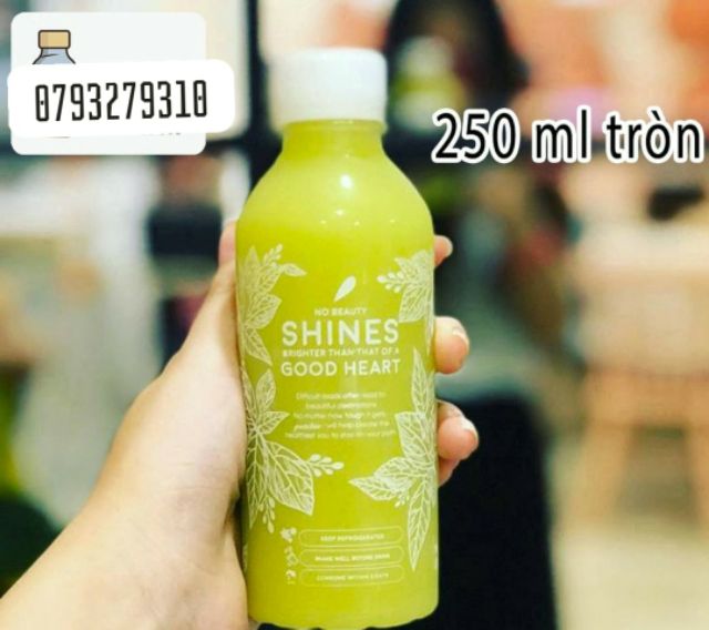 50 chai nhựa pet tròn 250ml kèm tem thank you