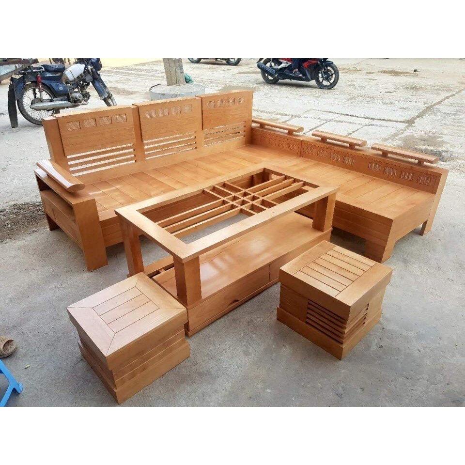 Sofa góc L gỗ sồi nga