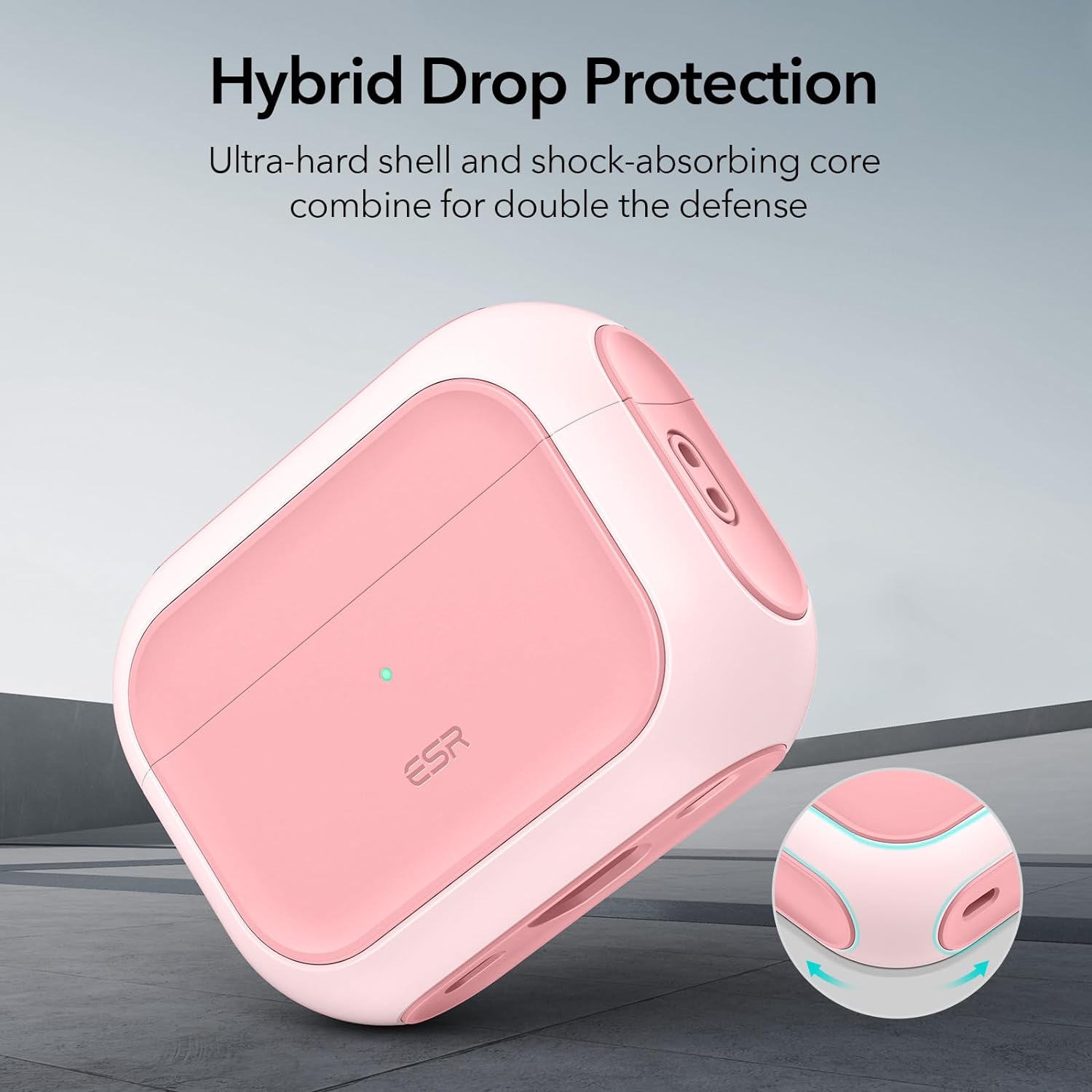 Bao Case ESR Orbit Hybrid Case with HaloLock cho AirPods Pro / AirPods Pro 2 (2023/2022/2019) Magnetic Lid Lock - Hàng Chính Hãng