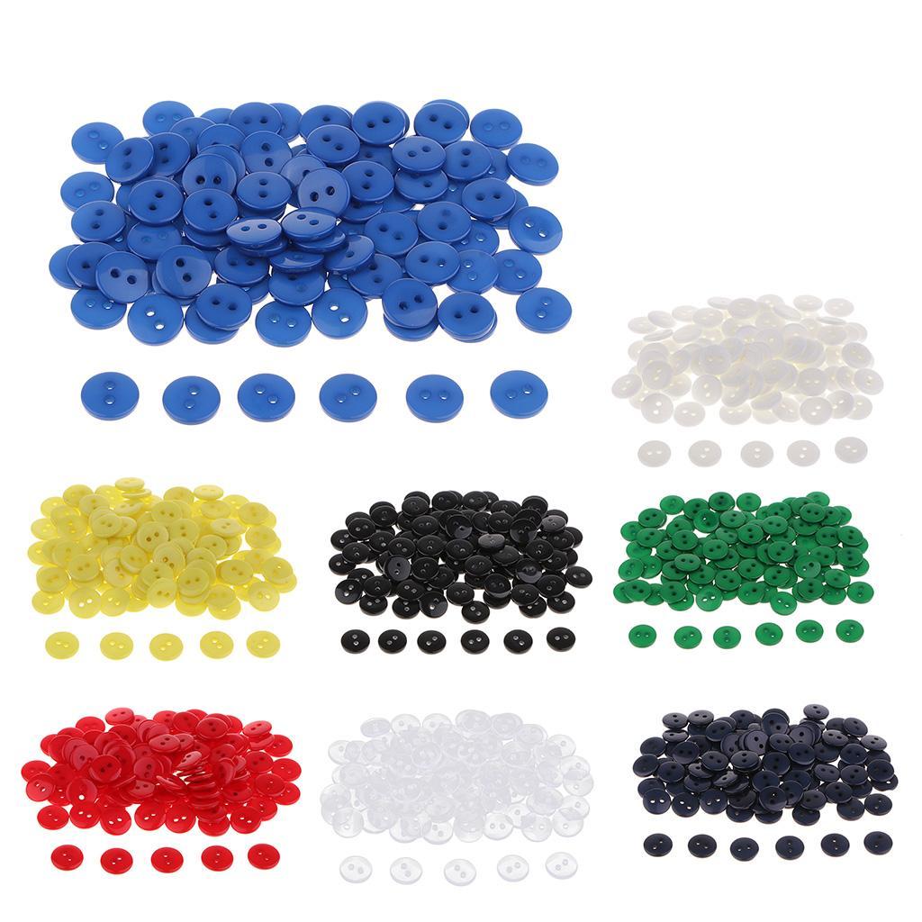 2-5pack 100 Candy Color 2-Holes Round Resin Button For Sewing Craft Scrapbook