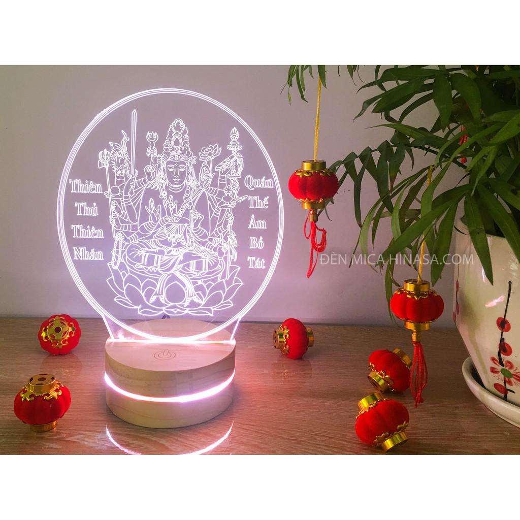 Đèn Phật quan âm Thiên Thủ Thiên Nhãn - Phật Bản Mệnh Tuổi Tý 20cm 16 màu