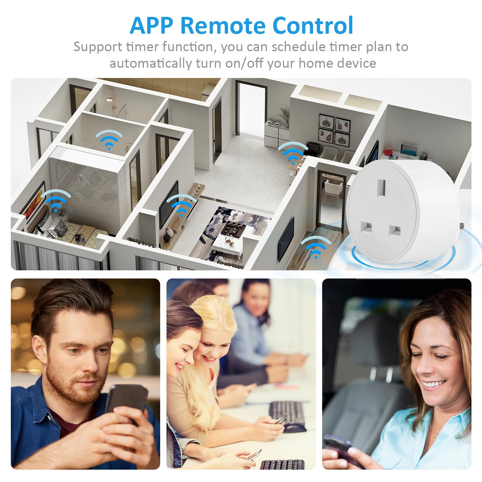 Ổ Cắm Thông Minh Mini Wifi Eu Plug App Điều Khiển Từ Xa Chức Năng Hẹn Giờ Điều Khiển Bằng Giọng Nói 13A 2990W