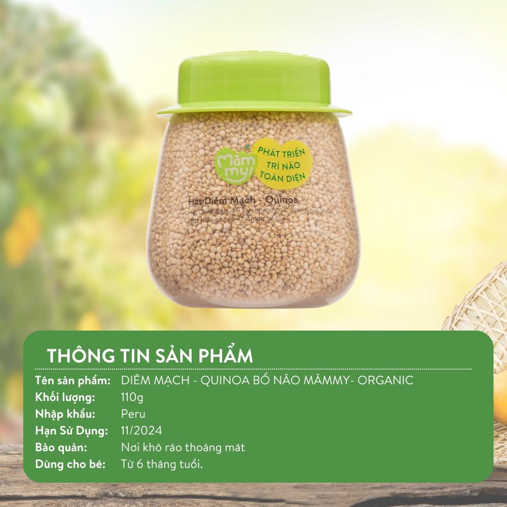 Hạt Diêm Mạch cho bé ăn dặm hữu cơ MĂMMY Loại 1 - Hạt Quinoa hũ 110g