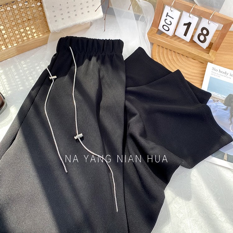 QUẦN NHUNG SUÔNG ỐNG RỘNG LƯNG THUN