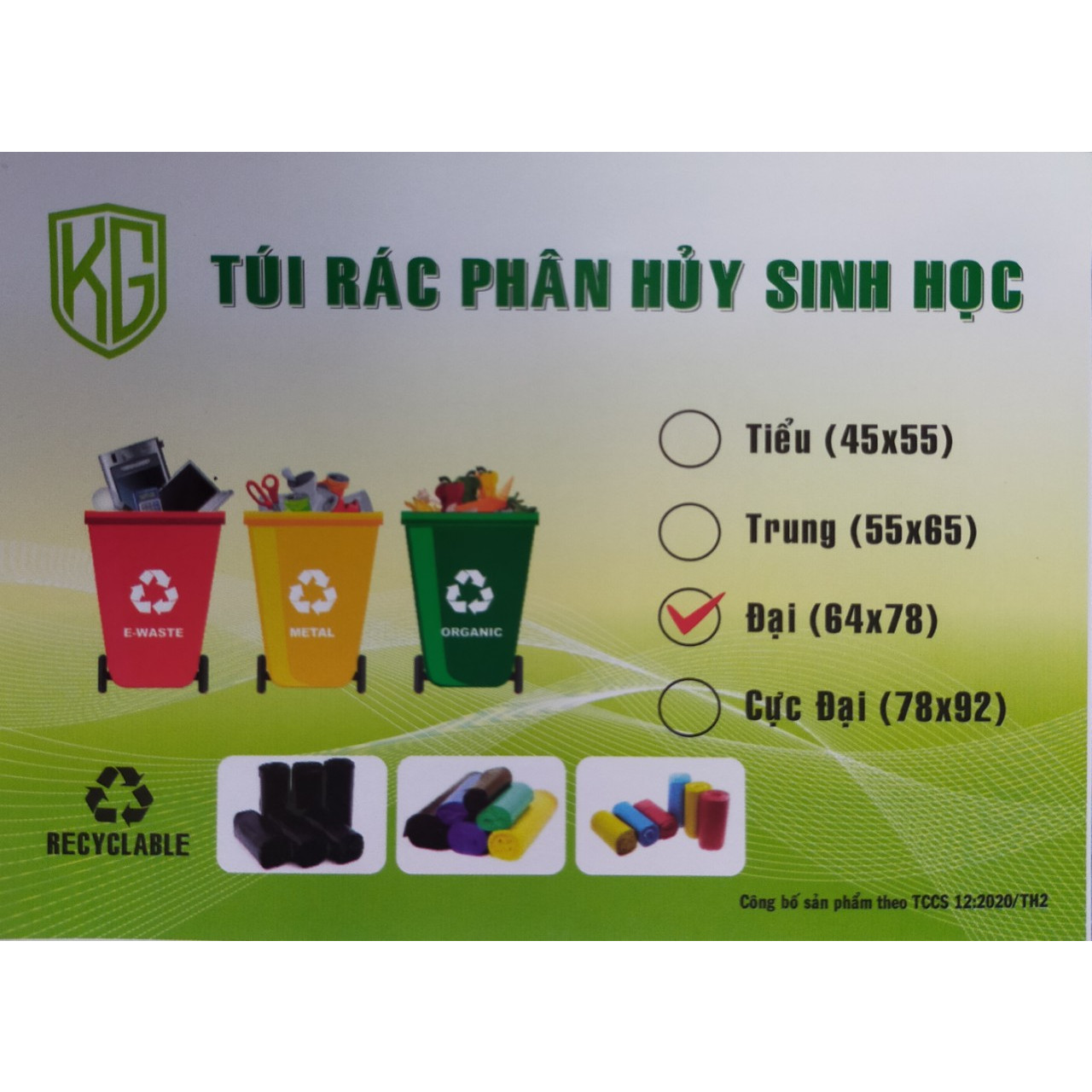 Set 1 kí Bao Rác Tự Hủy - Phân Hủy Sinh Học - 4 size - Màu Đen ( Set 1 kg Of Bio-degradable Trash Bags - 4 sizes - Black)