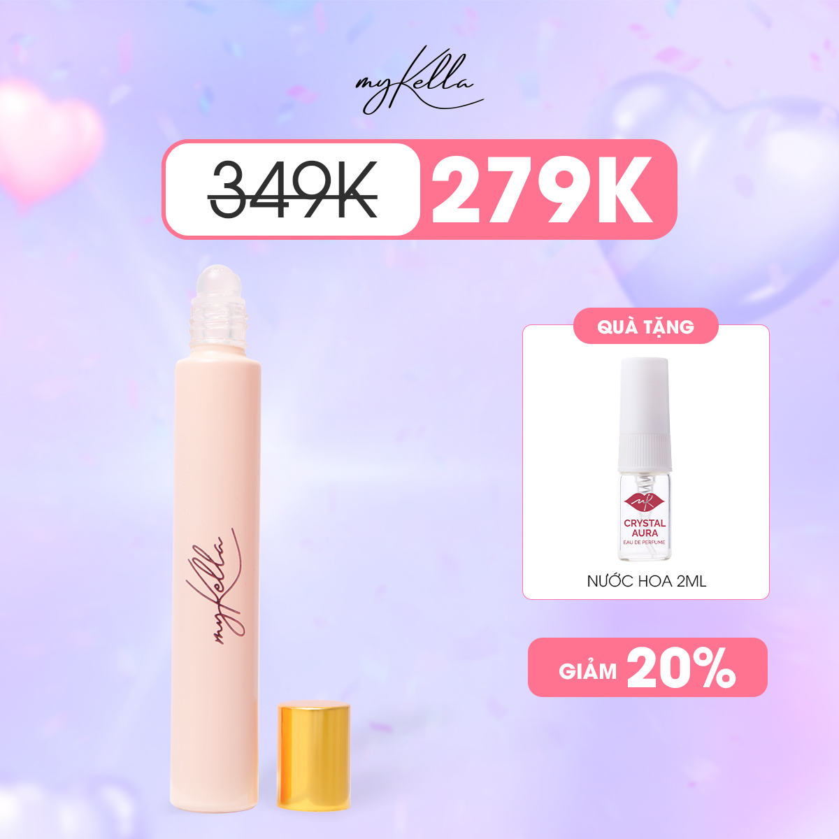 Nước Hoa Lăn myKella 10ml Tỏa Hương Quyến Rũ, Lưu Hương Suốt Ngày Dài