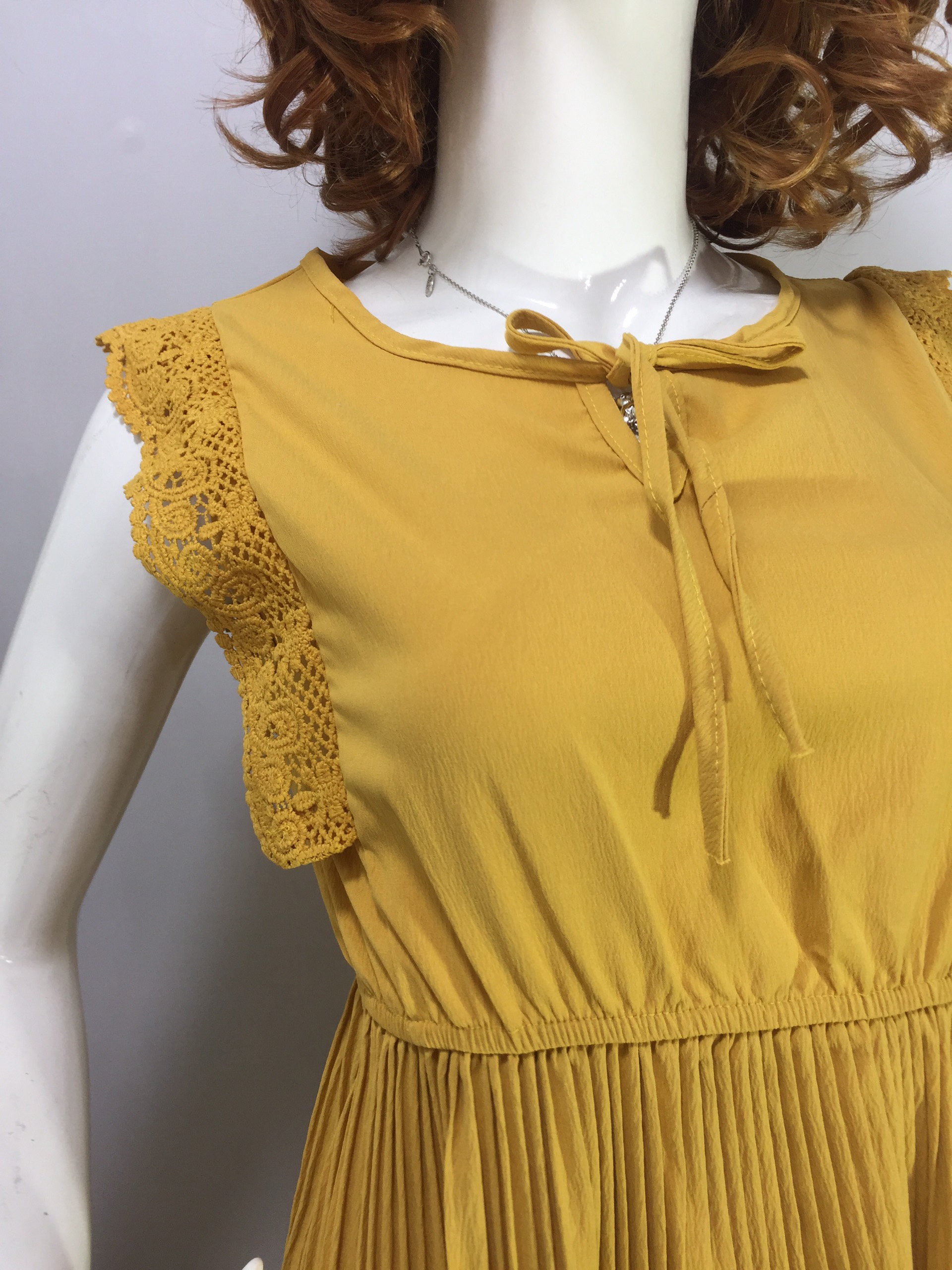 Đầm Váy Nữ Công Sở Màu Vàng Xinh Đẹp, Đầm Váy Nữ Thanh Lịch Trẻ Trung , Phong Cách Hàn Quốc – Mã DCS002