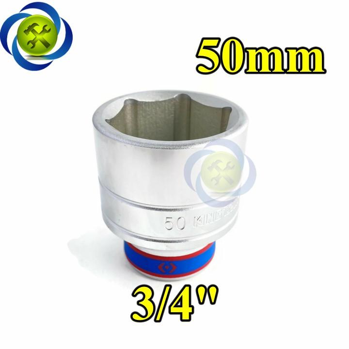 Tuýp 50mm loại 3/4 Kingtony 633550M loại ngắn 6 cạnh màu trắng