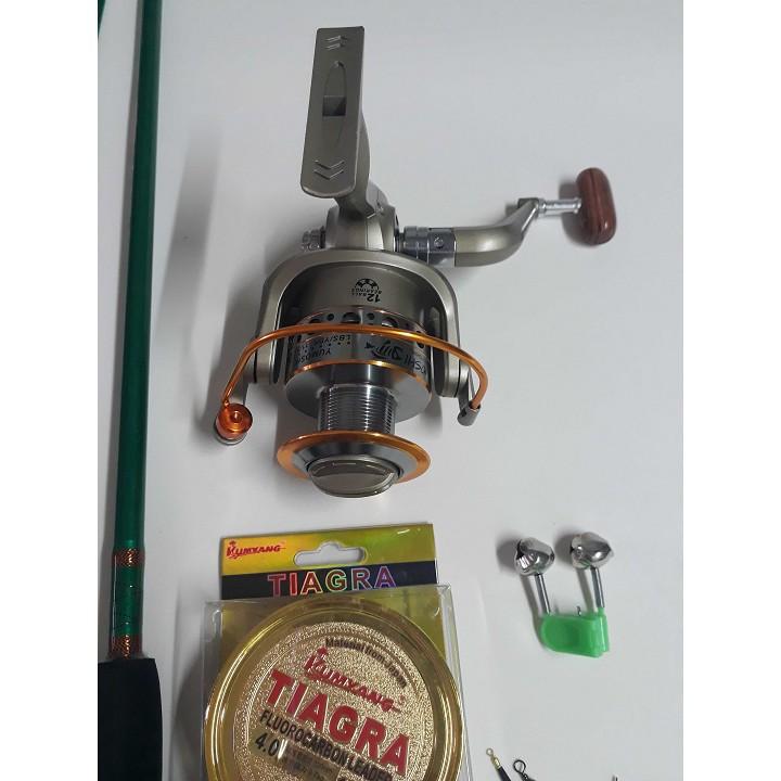 Bộ Cần Câu 2 Khúc 1m65, 1m8, 2m1, 2m4, 2m7 Kèm Máy Kim Loại Và Phụ Kiện Siêu Rẻ, Siêu Đẹp, siêu chất lượng