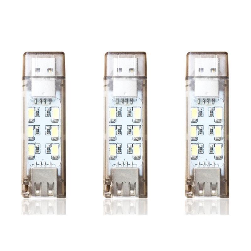 Đèn đọc sách mini 12 bóng LED 2 mặt sạc USB