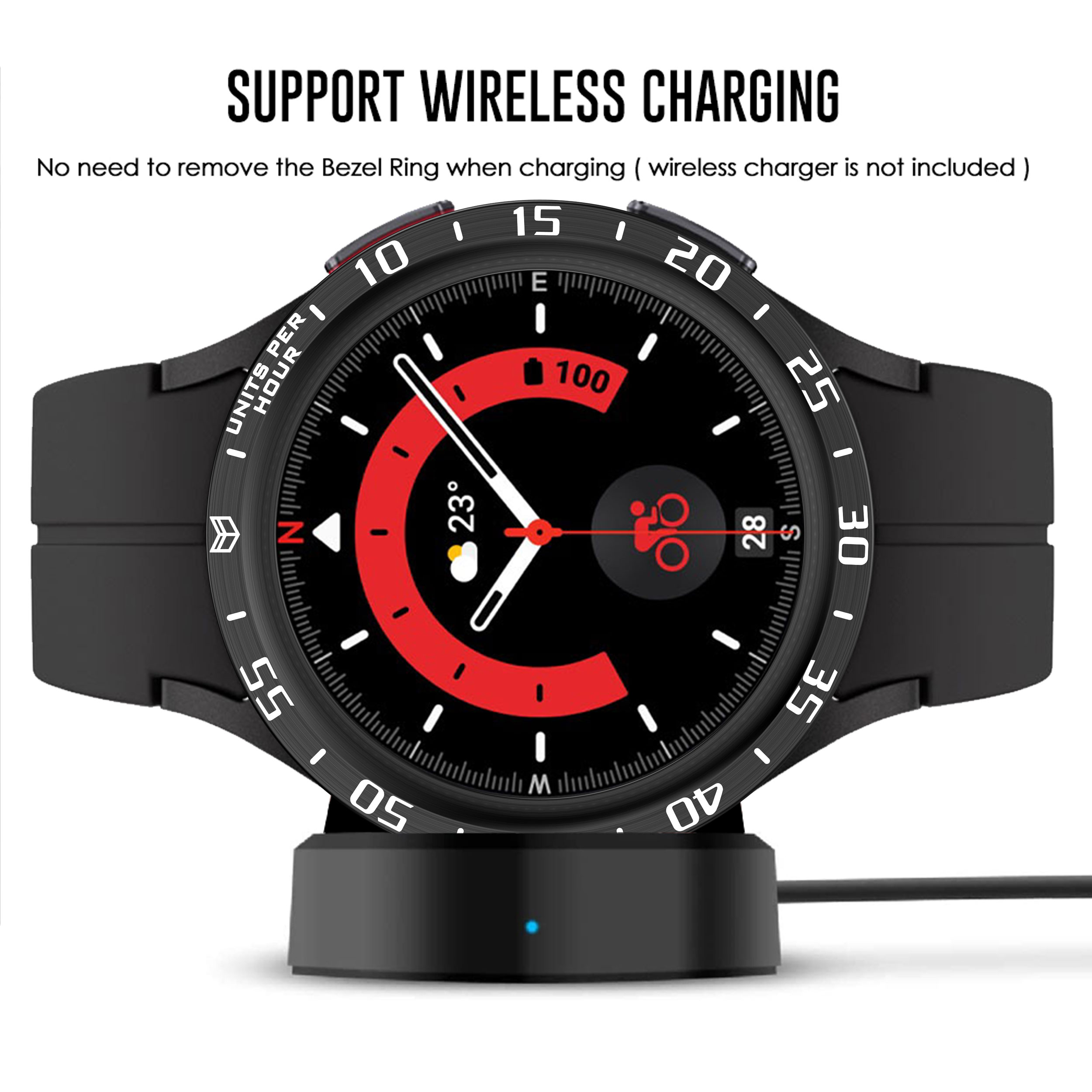 Vòng Kim Loại Bảo Vệ Viền Bezel Cho Samsung Galaxy Watch 5 Pro 45mm - Hàng Chính Hãng