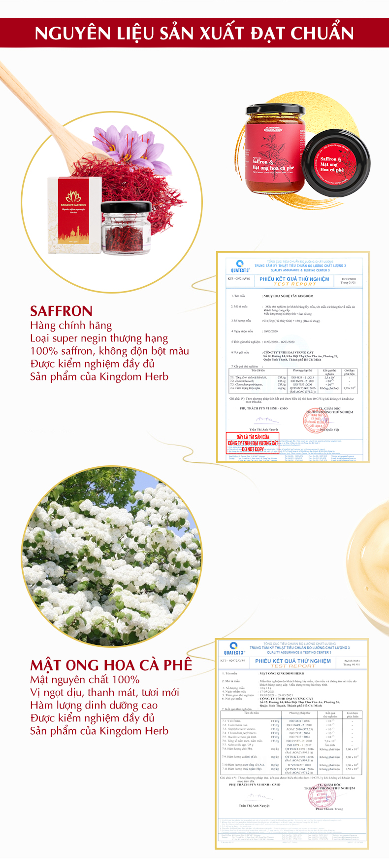 Saffron mật ong Kingdom Herb chính hãng thượng hạng nguyên chất 100% hộp 311g