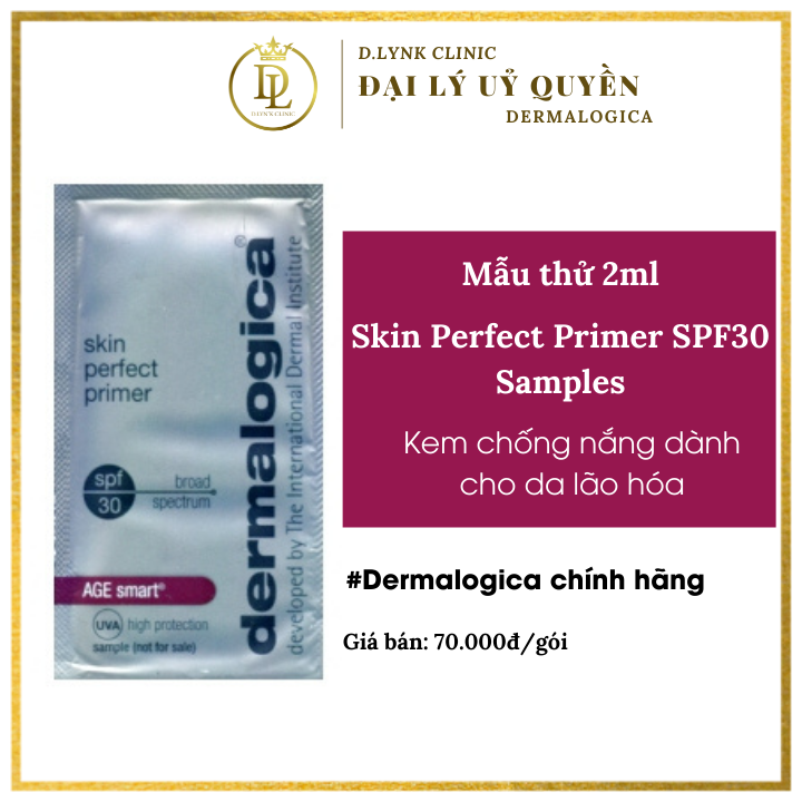 [HCM-freeship] Mẫu thử Kem chống nắng có màu Dermalogica Skin Perfect Primer SPF30 sample 2ml - giúp che khuyết điểm cho làn da