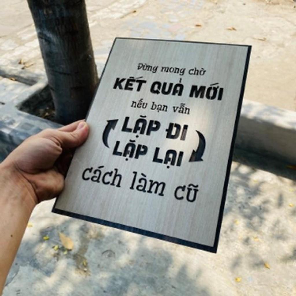 Tranh Poster Vintage Nổi Tiếng TBIG038 Đừng mong chờ kết quả mới nếu vẫn làm theo cách cũ