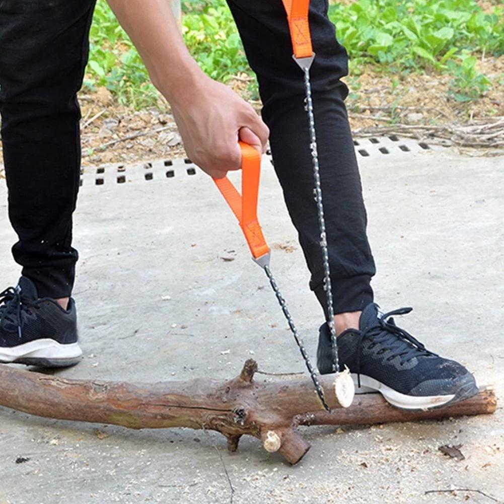 Dây cưa xích kéo tay 11 răng cưa bằng thép Mangan,Cưa sinh tồn kéo tay nhỏ gọn tiện dụng chuyên cưa cành cưa cây kèm Túi