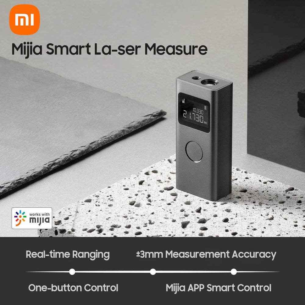 Máy đo khoảng cách laser thông minh Xiaomi Mijia Máy đo khoảng cách kỹ thuật số theo thời gian thực Khu vực/khối lượng/chiều dài Tính toán độ chính xác cao