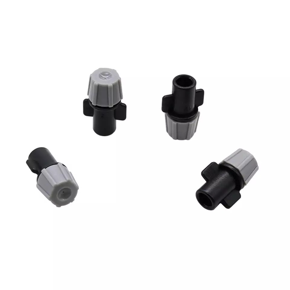 Béc phun sương 6 hướng xám kèm chân ren 21mm- Bộ 5 cái