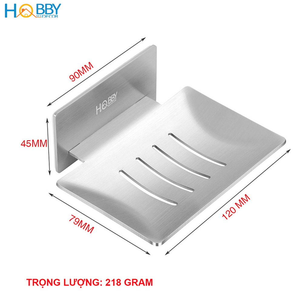 Khay đựng xà phòng dán tường phòng tắm inox 304 Hobby Home Decor SB5 kèm keo dán không rỉ sét