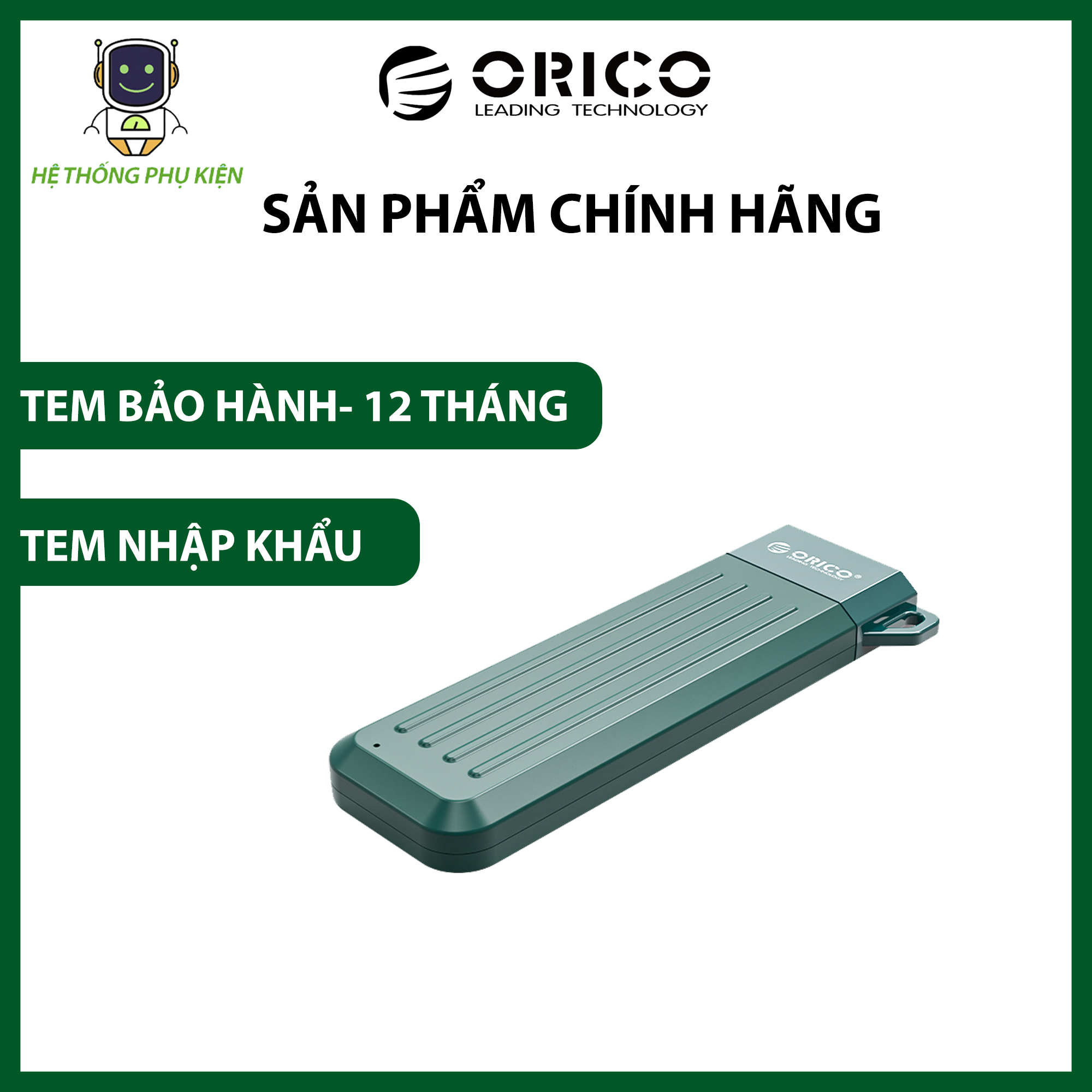 Hộp Ổ Cứng SSD MM2C3-BP ORICO-USB3.1 Gen1 Type-C M.2 SATA SSD 6Gbps- Hàng Chính Hãng