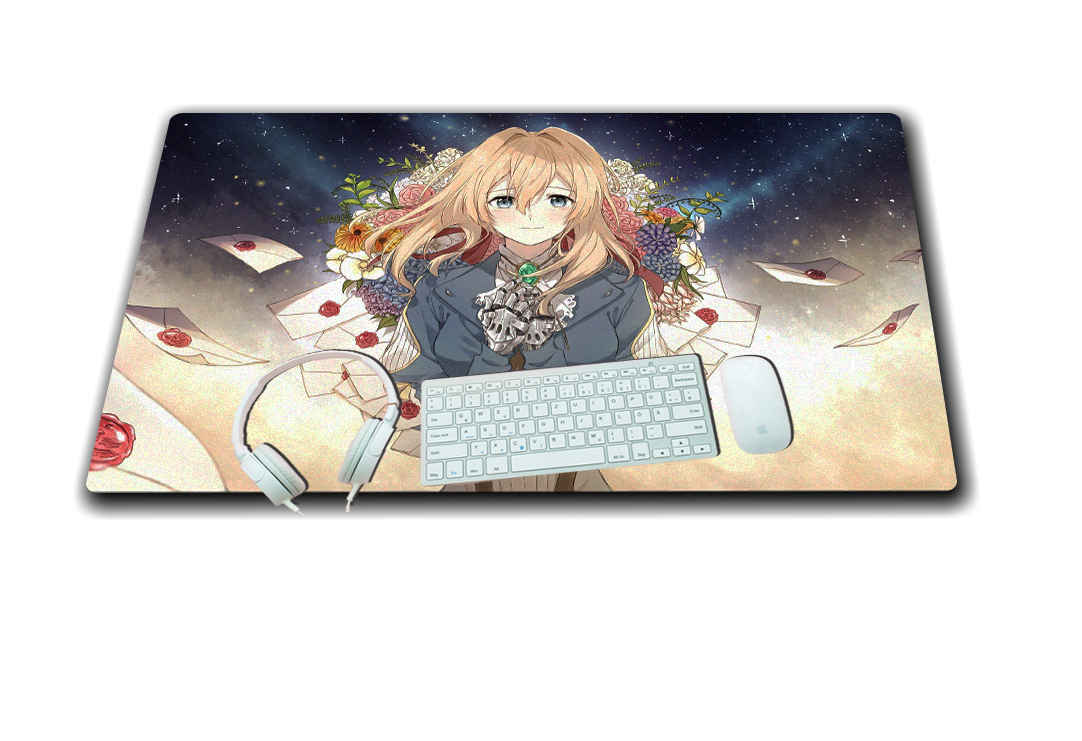 Mouse pad siêu to , miếng Lót chuột máy tính 60x40 cm, đồ di chuột máy tính hình Anime Violet Evergarden - Búp Bê Ký Ức - Khu Vườn Sắc Tím Năm Ấy